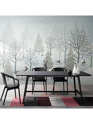 Odea Tr Bitkiler Ağaçlar ve Manzara Çıkarılabilir Vinil Duvar Çıkartmaları Oturma Odası Çocuk Odası Ofis Banyo Için 200 x 100 cm