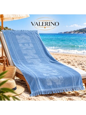 Odea Tr Büyük Boy Plaj Havlusu, Mavi 100% Pamuk Emici Yumuşak Hızlı Kuruyan Yüksek Kaliteli Havlu Spa Banyo Havlu 70 x 150 cm