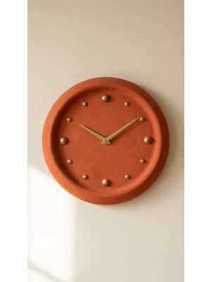 Odea Tr Sovo Beton Duvar Saati 28 cm – Minimal Modern Dekoratif Saat (Kırmızı)