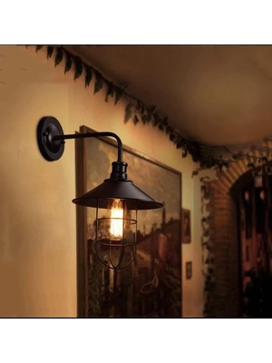 Odea Tr Rsylight Siyah Retro Metal Kafesli Dekoratif Duvar Aplik Siyah RYS003047