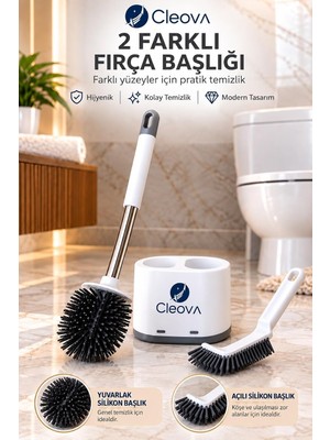 Odea Tr 2'li Çok Amaçlı Silikon Temizlik Fırçası Seti –(Yuvarlak & Açılı Başlık)