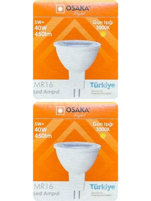 Odea Tr LED Çanak Ampul, 5W (40W), Sarı Işık 3000K, MR16 G4 Duylu, 2 Adet