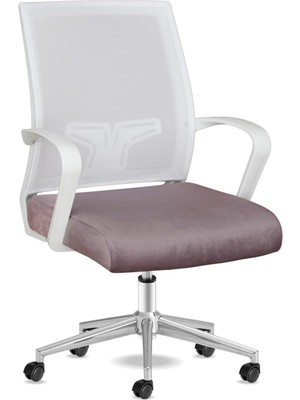 Odea Tr Fashion Ergonomik Fileli Ofis & Çalışma Koltuğu Toz Lila Kumaş