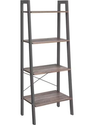 Odea Tr LLS44MG Ayaklı Raf, Kitaplık, 4 Katlı Merdiven Rafı, Metal, Gri