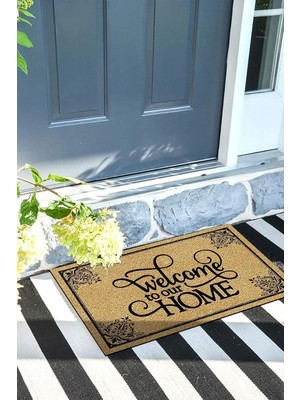 Odea Tr Welcome Home Kapı Önü Paspası Dekoratif Kapı Paspası Dış Mekân Paspas Ev Içi Paspası 45X70CM