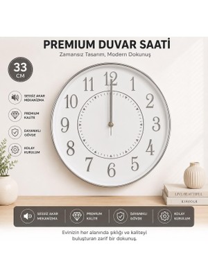 Odea Tr Galaxy Duvar Saati, 33 Cm, Sessiz Akar Dekoratif Kc5