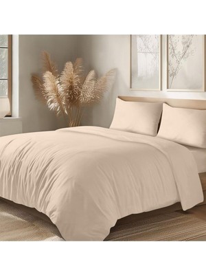 Odea Tr Organik Pamuk Akfil Nevresim Takımı Çift Kişilik 200X220 cm Pudra Pudra 200 x 220