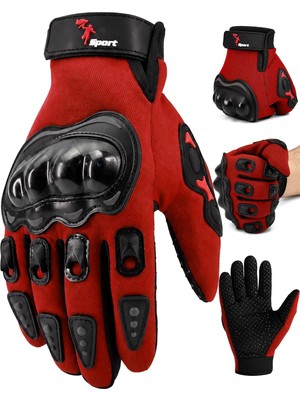 Odea Tr M Beden Korumalı Motosiklet Eldiveni Unisex Bisiklet Motorcu Eldiveni Kırmızı 114