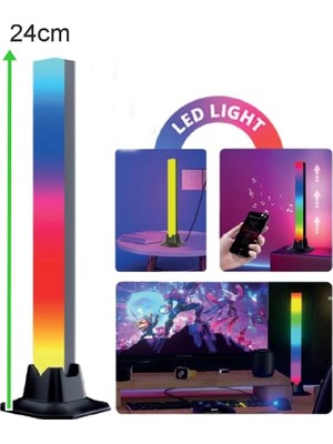 Odea Tr 2'li Rgb Ambiyans LED Masaüstü Işık Çubuğu Bluetoothlu - 24 cm - USB 2'li Ekolayzer