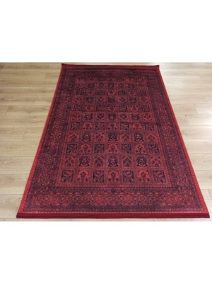 Odea Tr Gloria TD720 Bordo Afgan Desen Dokuma Saçaklı Kilim
