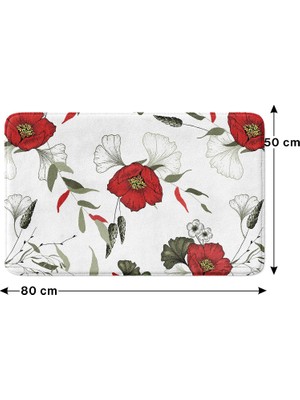 Odea Tr Banyo Paspası, Kaymaz Taban, Banyo Halısı, Makinede Yıkanabilir (50X60CM)