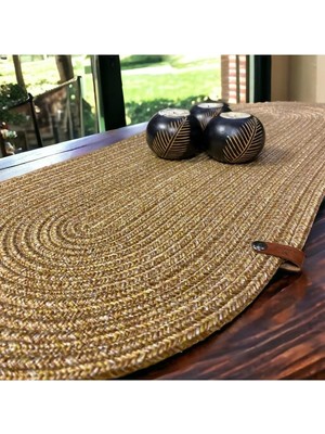 Odea Tr Modern Doğal Jüt, Hasır, Amerika Servis, Masa,sehpa Örtüsü Runner. 30X80 Kırçıljüt 30 x 80
