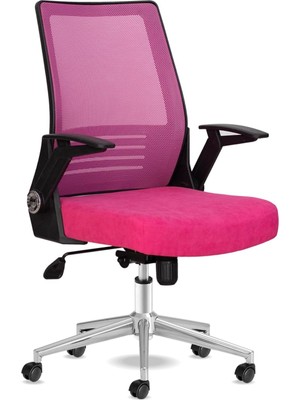 Odea Tr Star Ofis Sandalyesi Fileli Sırt Ergonomik Çalışma Koltuğu (Pembe)