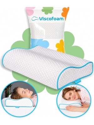 Odea Tr Küçük Boyun Destekli Ortopedik Yastık Visco Yastık 46X30X10-8CM