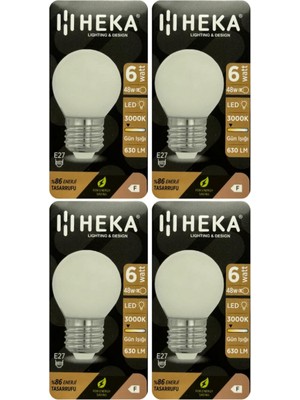 Odea Tr 6W (48W) 3000K Sarı Işık E27 Duylu Soft LED G45 Ampul, 4 Adet