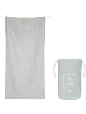 Odea Tr Plaj Havlusu – Hızlı Kuruyan Mikrofiber, Kumsuz – Kompakt, Hafif –%100 Geri Dönüştürülmüş – Torba Dahil – Essential – Mountain Grey, Large (160 x 90 Cm, 63 x 35)