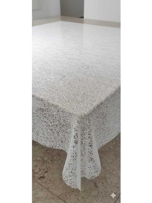 Odea Tr Gri Şeffaf Pvc Masa Örtüsü Hasır Desenli Masa Örtüsü Lüx Model