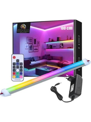 Odea Tr 20 Renk Rf Kumandalı Rgb Çubuk Şerit LED Renk Değiştiren LED Işık SB-6542 (Şeffaf, 1 Metre)