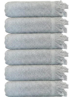 Odea Tr Anilsan 6'li Jelena El Havlusu Seti 50X90 cm - Yuzde 100 Pamuk Puskullu Havlu, Yumusak ve Emici, Otel Spa Banyo Mutfak Icin, Oeko-Tex Sertifikali, Turkiye Uretimi
