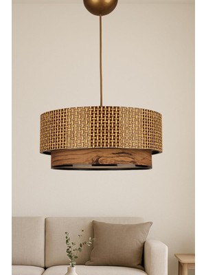 Odea Tr Raffora Tekli Sarkıt Avize | 30X55 cm | 51-60 cm Yükseklik | Hasır Malzeme | E27 Uyumlu | Enerji Verimli | Modern Minimal Tasarım | Ce Sertifikalı (Hasır-Kahve)