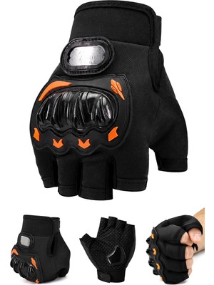 Odea Tr M Beden Korumalı Kesik Yarım Motosiklet Eldiveni Unisex Bisiklet Motorcu Eldiveni Siyah 116