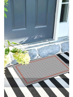 Odea Tr Ekose Kapı Önü Paspası Dekoratif Kapı Paspası Dış Mekân Paspas Ev Içi Paspası 45X70CM