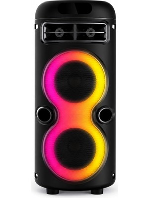 Odea Tr Büyük Boy Şarjlı Rgb Işıklı Hoparlör, 2 Adet 4 Inch Bass Destekli 360° Stereo 3600 Mah Şarjlı Bluetooth Tws USB Aux Mikrofon Girişli Kablolu Mikrofonlu Ev Ofis Parti Için Çok Amaçlı Bluetooth Hopar