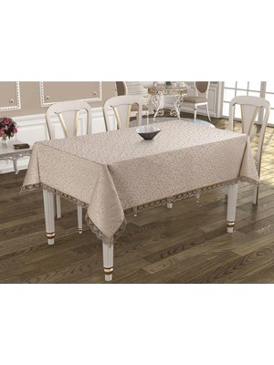 Odea Tr Denizli Çeyiz Dantelli Masa Örtüsü Bej 160X220