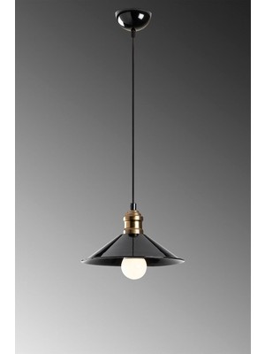 Odea Tr Tekli Siyah Retro Rustik Model Modern Metal Sarkıt Avize Siyah Tek Ebat 3542-1BLKK