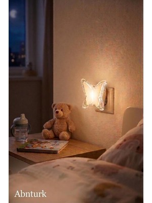 Odea Tr Kelebek Tasarımlı Priz Tipi LED Gece Lambası Enerji Tasarruflu Güvenli Kullanımlı Gece Lamba