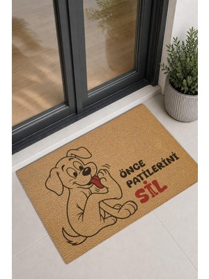 Odea Tr Kapı Önü Halı Paspas Önce Patilerini Sil Yazılı Köpek Desenli