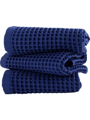 Odea Tr Püskül Lüks 3-Adet Waffle El Havlusu Seti, Büyük 40X80 cm