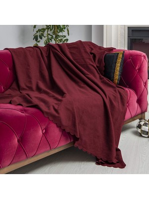 Odea Tr Koltuk Örtüsü Şönil Kaymaz Çift Taraflı Çekyat Örtüsü Koltuk Şalı 175X215 - Bordo