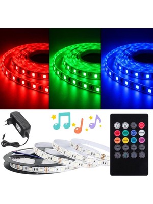 Odea Tr Rgb Şerit LED Işık – SB-6525, Müzik ve Ses Duyarlı, Ritim Algılayan, Otomatik Renk Değiştiren, Oyun Odası, Tv, Parti, Yatak Odası Dekorasyonu Için (5 Metre)