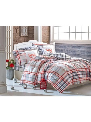 Odea Tr Flamingo Saten Çift Kişilik Nevresim Takımı Kırmızı 200X220