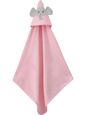 Odea Tr Elefun Friends 3D Kapüşonlu Bebek Havlusu – 3D Fil Nakışlı,soft Cotton, 80X90 Cm, 0–12 Ay (Pembe)
