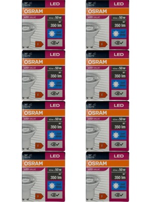 Odea Tr LED Ampul, 4.5W (50W), GU10, PAR16 Spot, Günışığı, 8 Adet