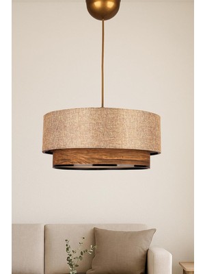 Odea Tr Raffora Tekli Sarkıt Avize | 30X55 cm | 51-60 cm Yükseklik | Hasır Malzeme | E27 Uyumlu | Enerji Verimli | Modern Minimal Tasarım | Ce Sertifikalı (Bej-Kahve)