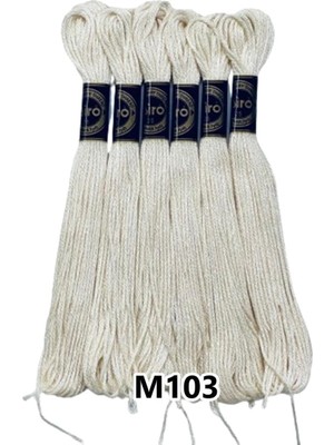Odea Tr Airo Muline Etamin Koton Nakış Ipi Ipliği 6 Adetli Set M103 Krem 712