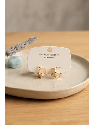 MiraLive Pirinç Deniz Kabuğu Model Gold Renk Çocuk Küpe TJ-BKP12199