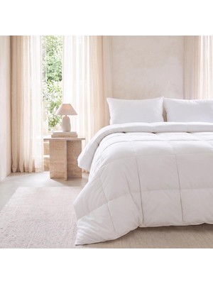 Odea Tr %100 Pamuk Kumaş Kaz Tüyü Konforunda Saten Biyeli Mikrojel Çift Kişilik Yorgan 195 x 215 cm