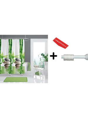 Odea Tr Banyo Duş Perdesi 10056 120X200 Perde Borusu Askı Aparatı 90X130 Hediyeli
