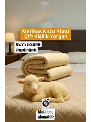 Odea Tr Çift Kişilik Merinos Kuzu Yünü Yorgan (%100 Doğal Merinos Kuzu Yünü) 195 x 215 cm Ebat