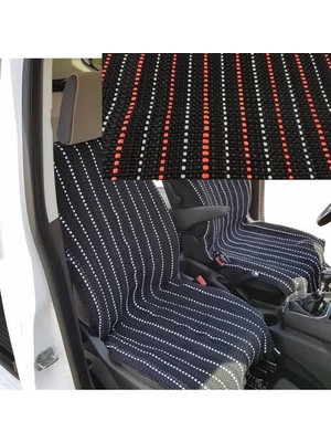 Premium Renk Rich Oto Kilim Minder Takımı %100 Pamuk Siyah Turuncu Renkli 2 Pilot Arka Koltuk Serme 110 x 57 cm