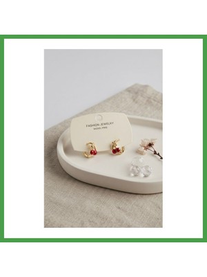 Soi Home Pirinç Gold Renk Kiraz Model Çocuk Küpe Soı