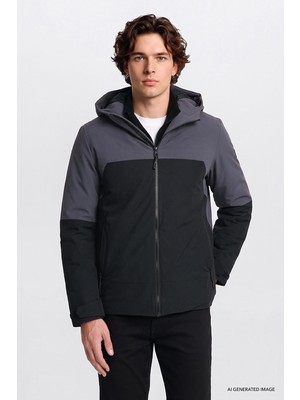 Lee Erkek Kapüşonlu Mont Black