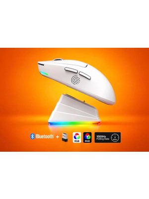 Aymestore Kablosuz Rgb Gaming Mouse 6400 Dpı Ultra Hafif 51G | Şarj Istasyonlu Bluetooth + 2.4g + Kablolu Oyuncu Mouse