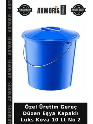 Armoris Özel Üretim Gereç Düzen Eşya Kapaklı Lüks Kova 10 Lt No 2