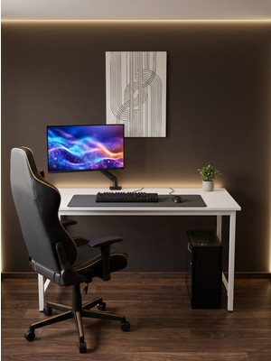 Wadlex Oyuncu Çalışma Masası Bilgisayar Masası Metal Ayaklı Ev ve Ofis Için