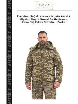 Premium Soğuk Koruma Montu Avcılık Giysisi Single Sword Su Geçirmez Kamuflaj Erkek Softshell Parka
